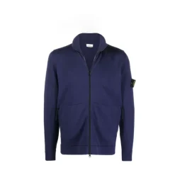 Cardigan Blu in Cotone Elasticizzato
