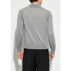 Cardigan in Lana con Logo Ricamato