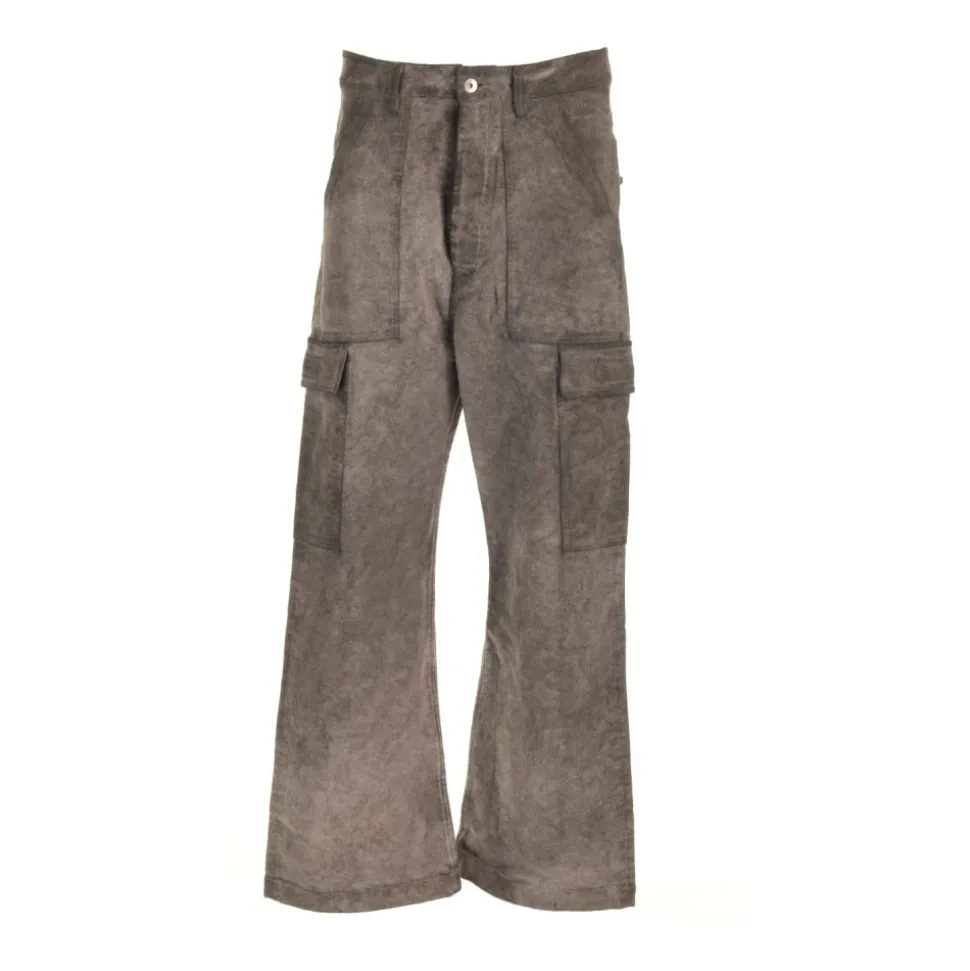 CARGO TROUSERS IN COTTON MOLESKIN GARMEN DYED DUST