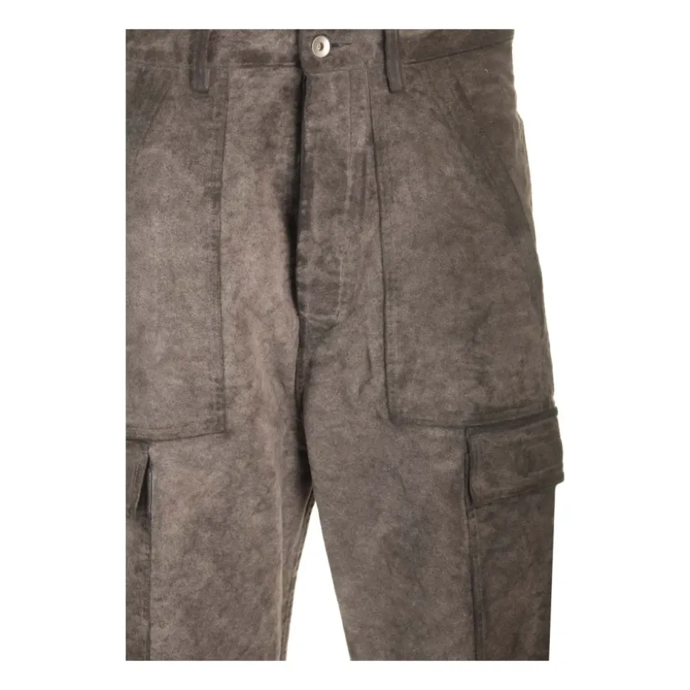 CARGO TROUSERS IN COTTON MOLESKIN GARMEN DYED DUST