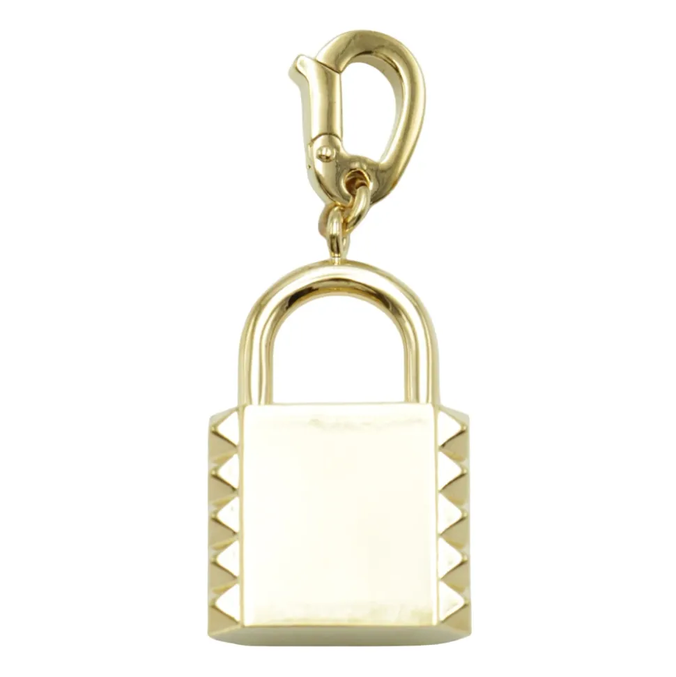 Charm metallico dorato a forma di lucchetto