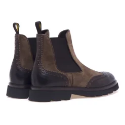 Chelsea boot Doucal's in pelle spazzolata e camoscio