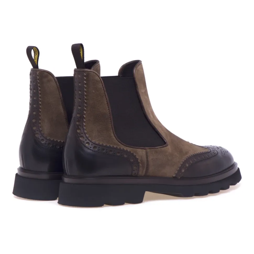 Chelsea boot Doucal's in pelle spazzolata e camoscio