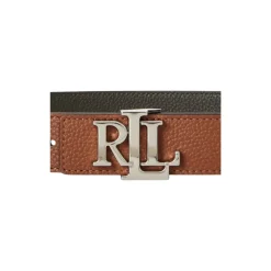 Cintura double-face in pelle martellata con logo