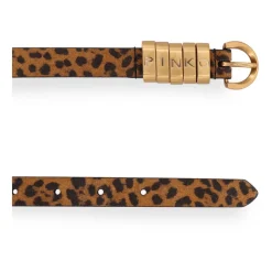 Cintura in camoscio con stampa leopardata