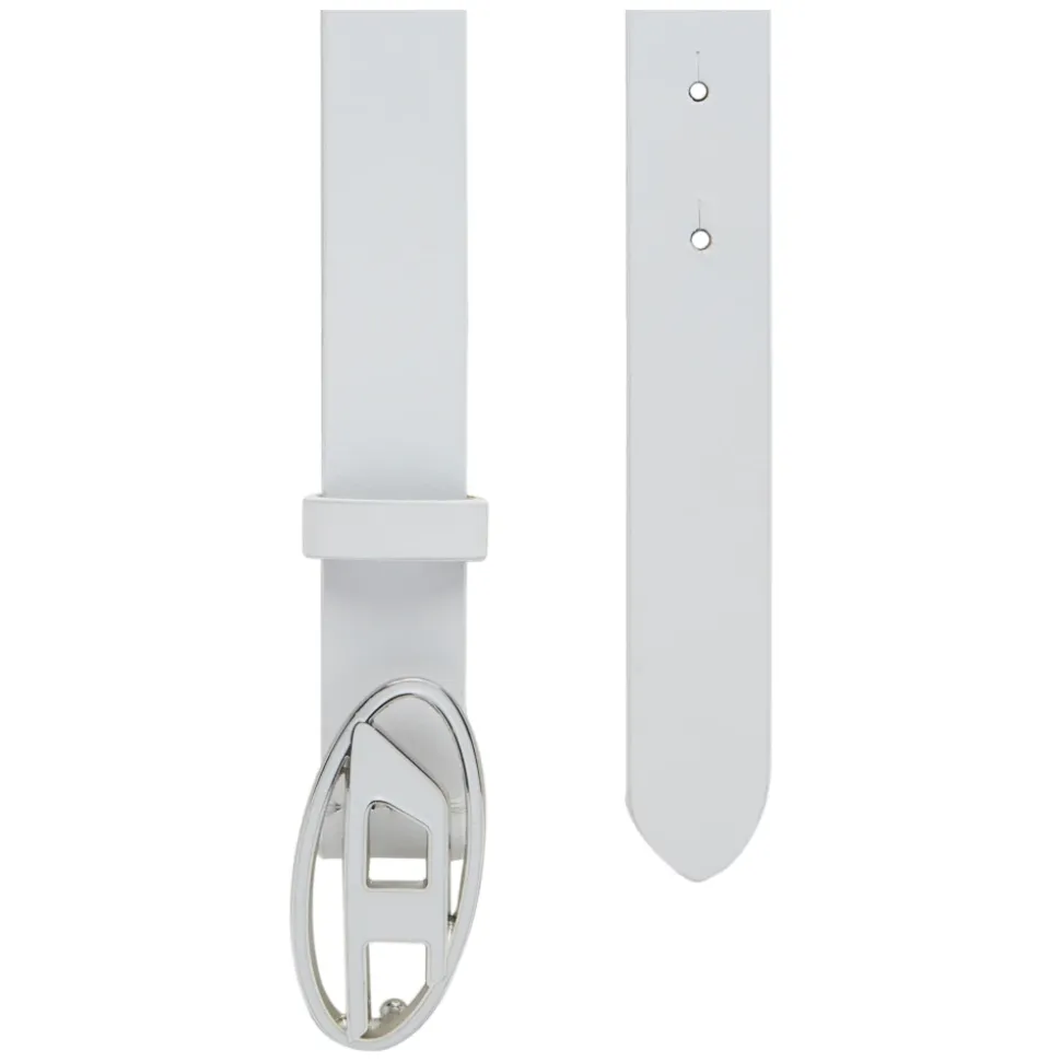 Cintura in pelle con fibbia smaltata