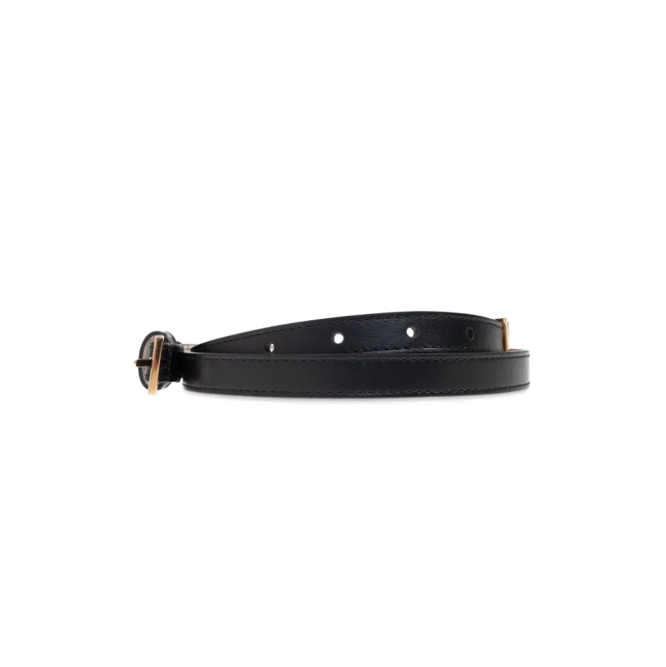 Cintura in pelle con logo