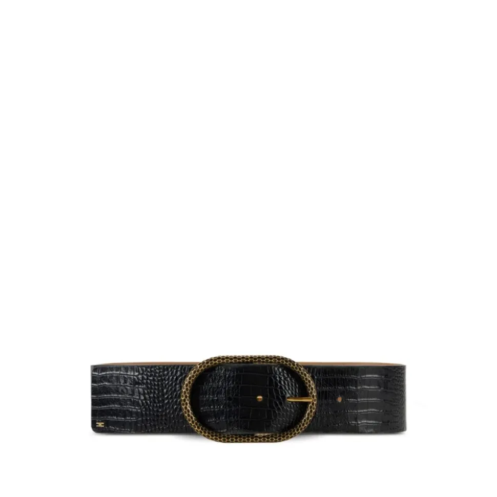 Cintura in Pelle di Lusso Nero