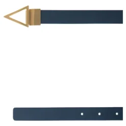 Cintura in Pelle Reversibile con Fibbia Color Oro