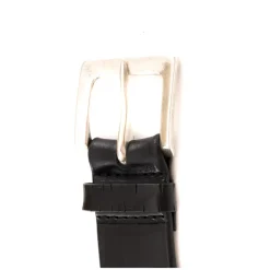 Cintura Nera in Pelle Intrecciata