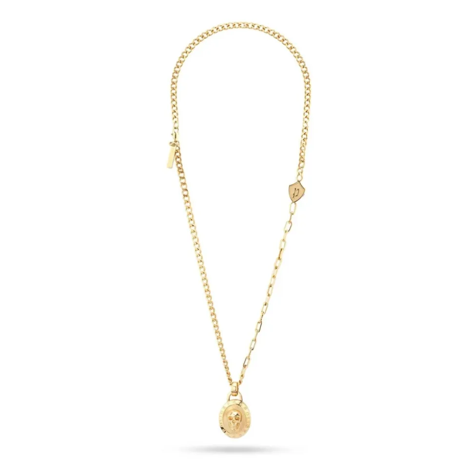 Collana Uomo Pendente Teschio in Metallo