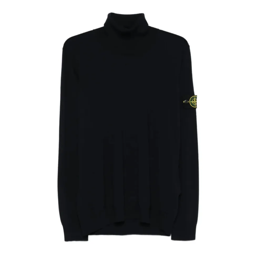 Compass-badge Turtleneck Sweater