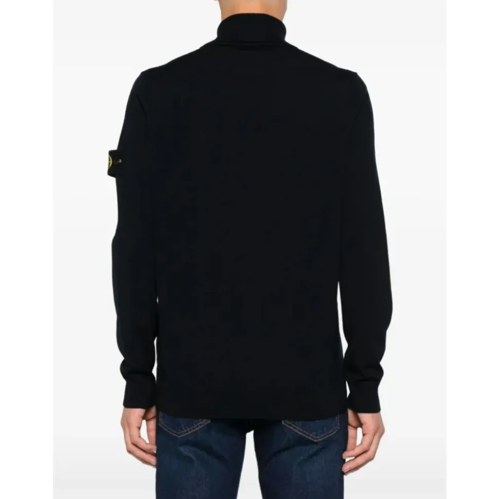 Compass-badge Turtleneck Sweater