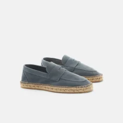 Diego Espadrillas Grigie in Pelle Scamosciata