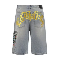 ED HARDY Pantaloncini Jorts Denim Skaters Shorts Medusa Drag Bleach