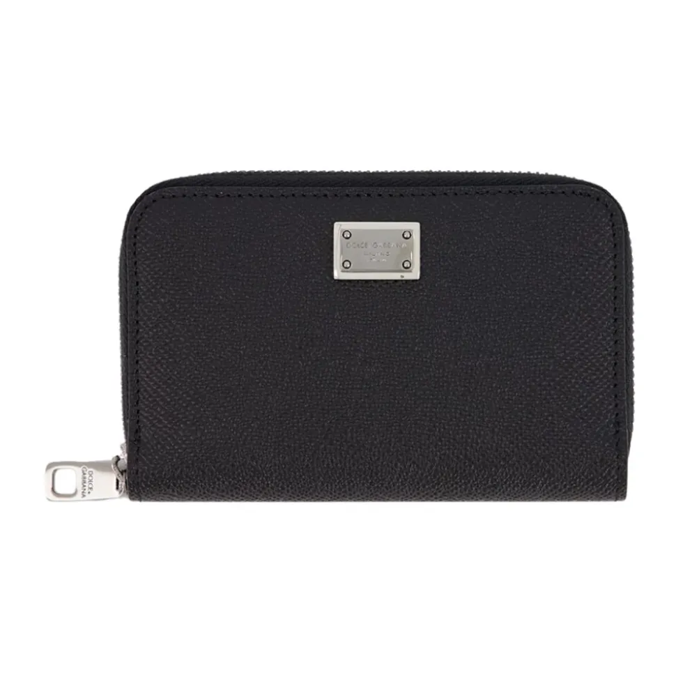Elegante portafoglio in pelle di vitello con zip