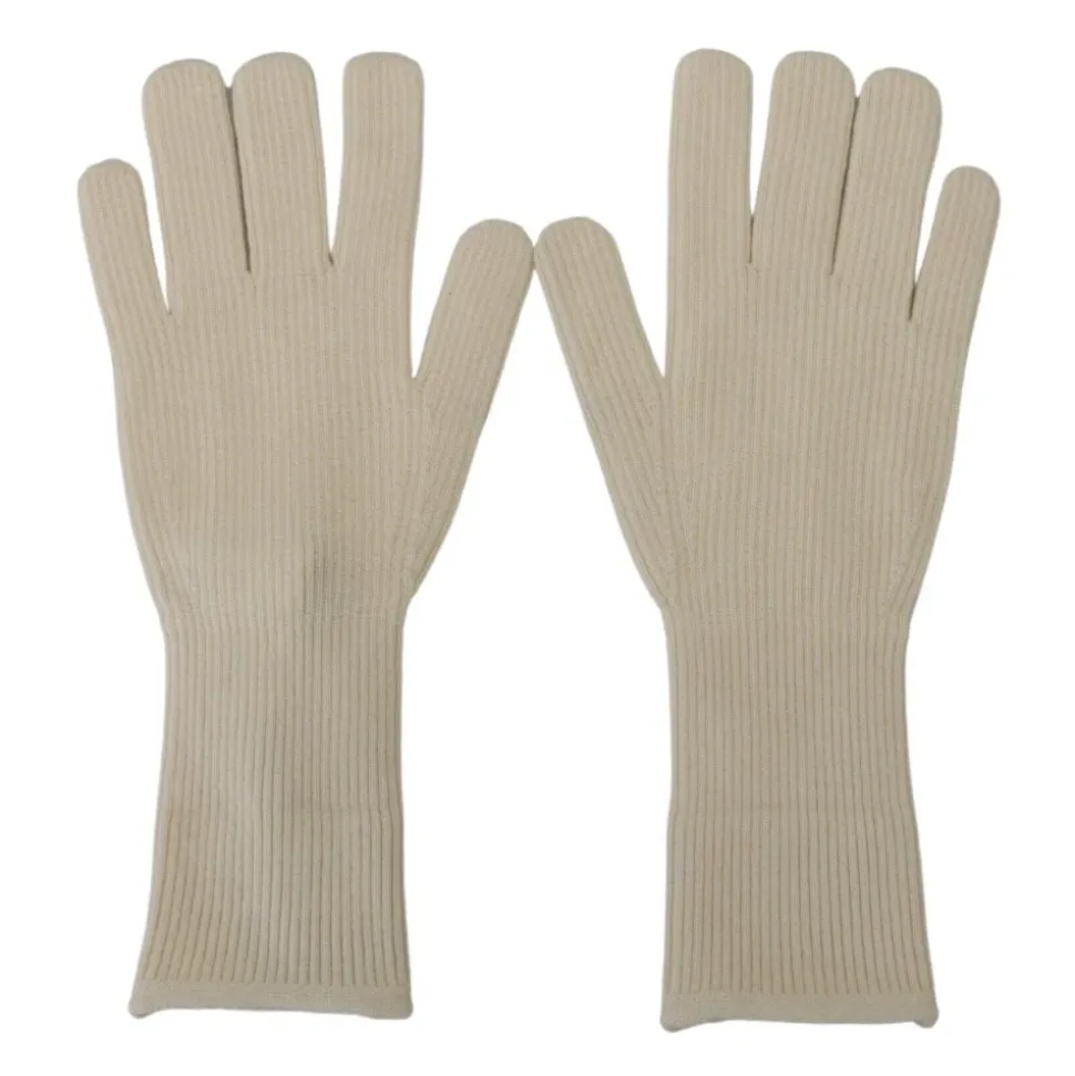 Eleganti guanti in cashmere bianco