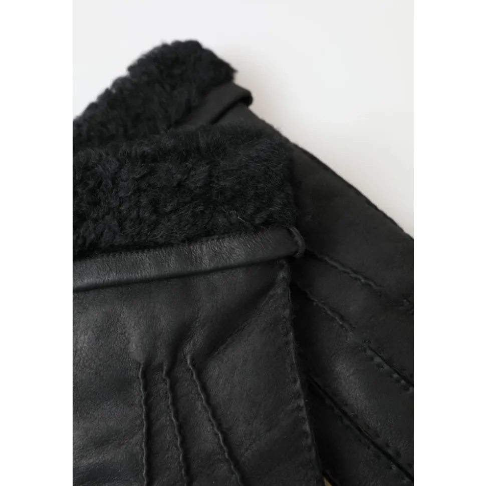 Eleganti Guanti Invernali in Pelle Nera