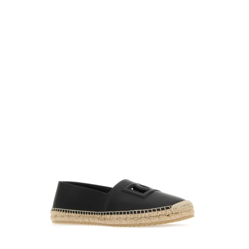 Eleganti espadrillas in pelle nera