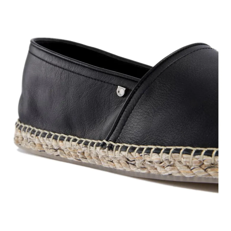 Espadrillas nere con logo Gancini