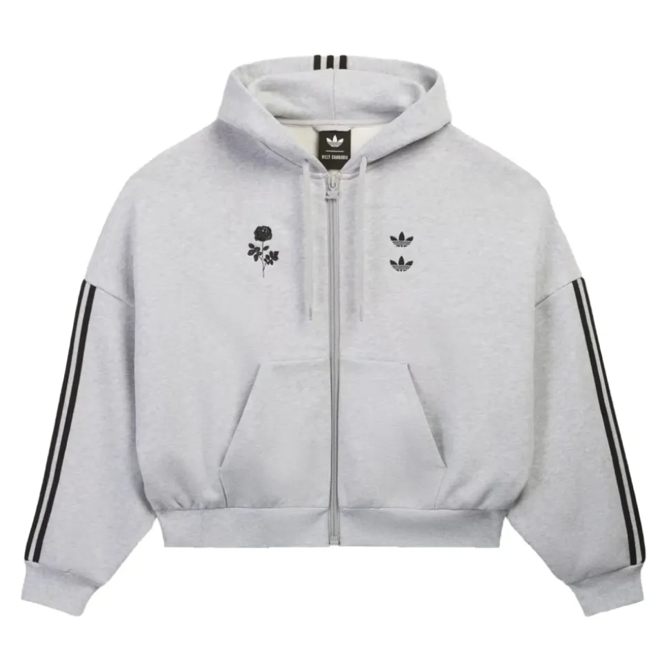 Felpa con cappuccio e zip integrale con logo