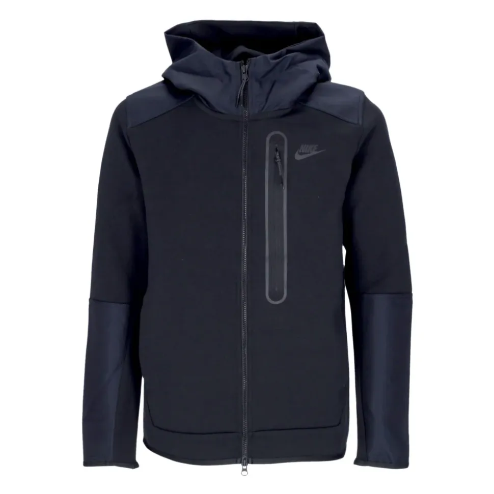 Felpa con Zip Tech Fleece Nero
