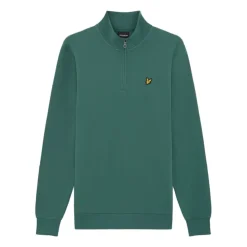 Felpa girocollo con zip corta in cotone Loopback