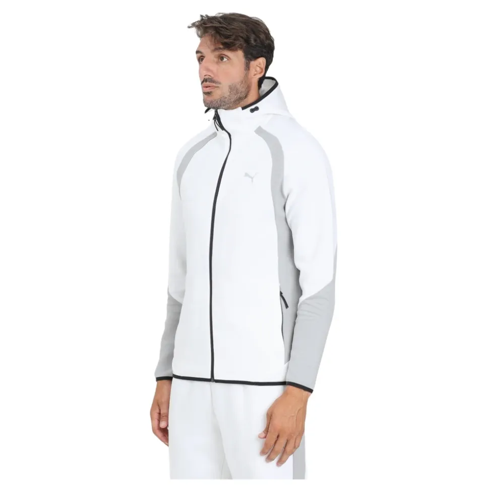 Felpa Zip Bianca Evostripe Uomo
