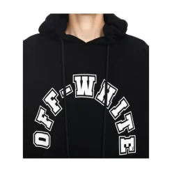 Felpa con Cappuccio in Cotone Nero Oversize
