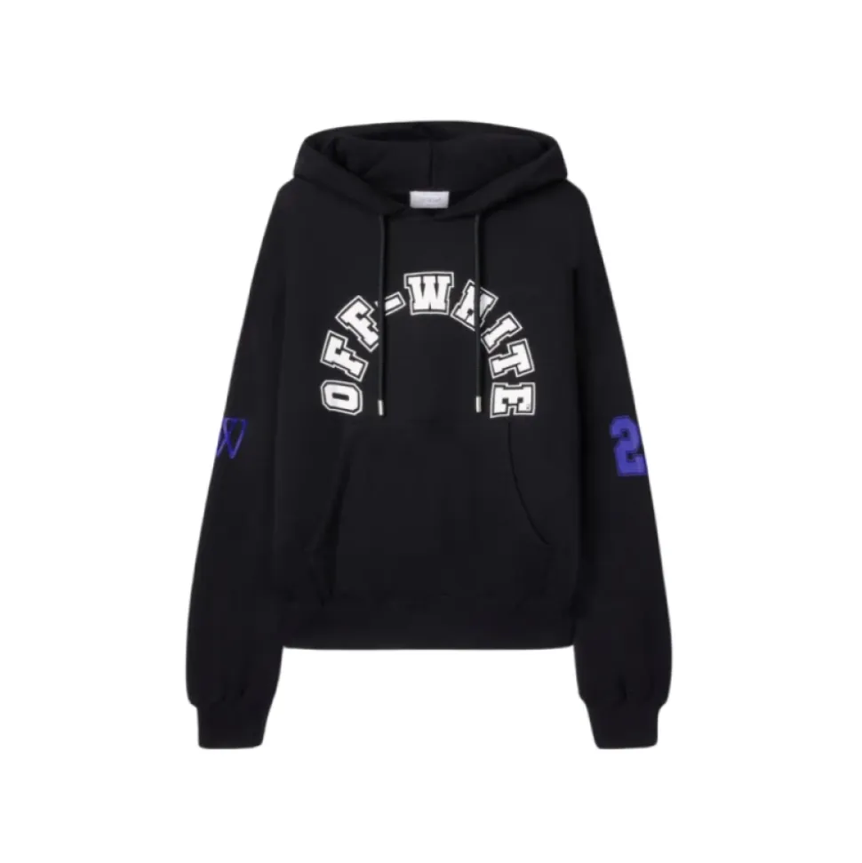 Felpa con Cappuccio in Cotone Nero Oversize