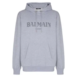 Felpa con cappuccio in cotone con logo stampato