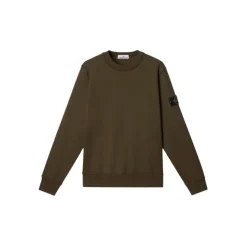 Felpa Girocollo Verde Militare