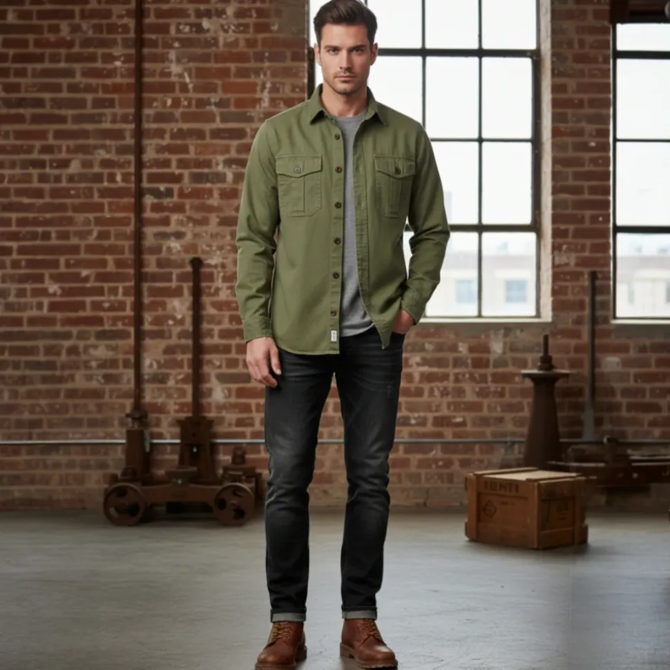 GABARDINE GUIDE SHIRT ALASKA VERDE