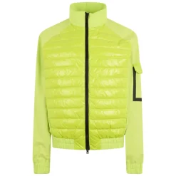 Giacca trapuntata giallo fluo con zip