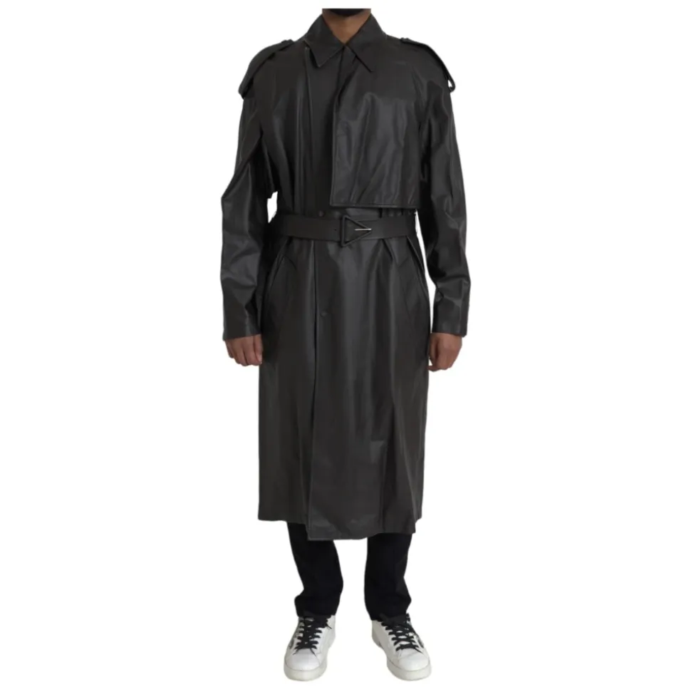 Giacca Trench Impermeabile in Pelle