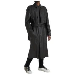 Giacca Trench Impermeabile in Pelle