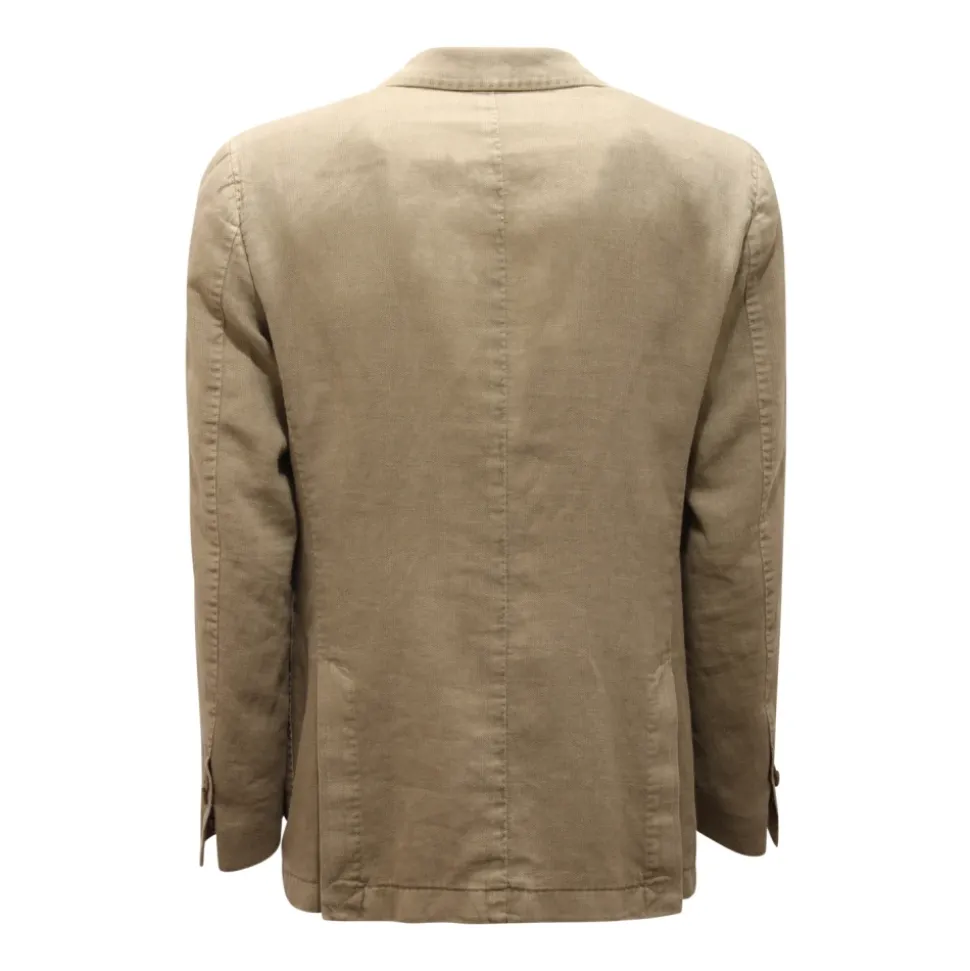 Giacca Verde in Cotone/Lino/Ramie