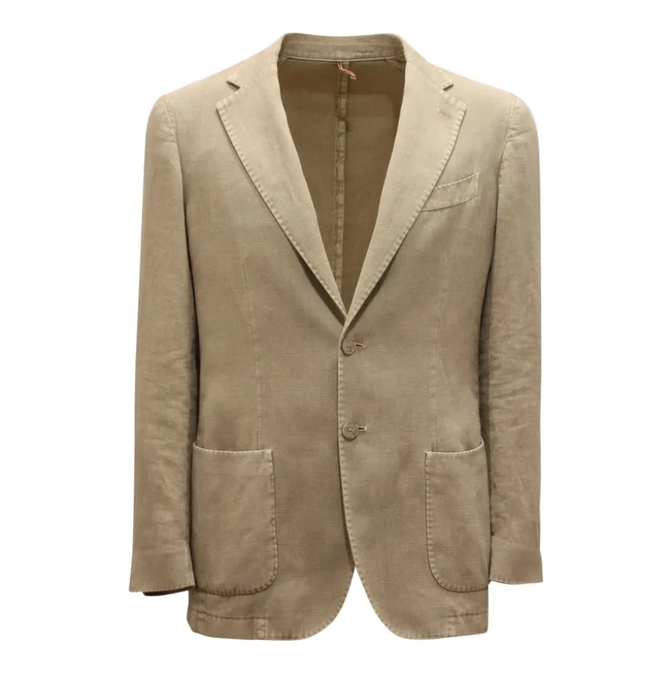 Giacca Verde in Cotone/Lino/Ramie