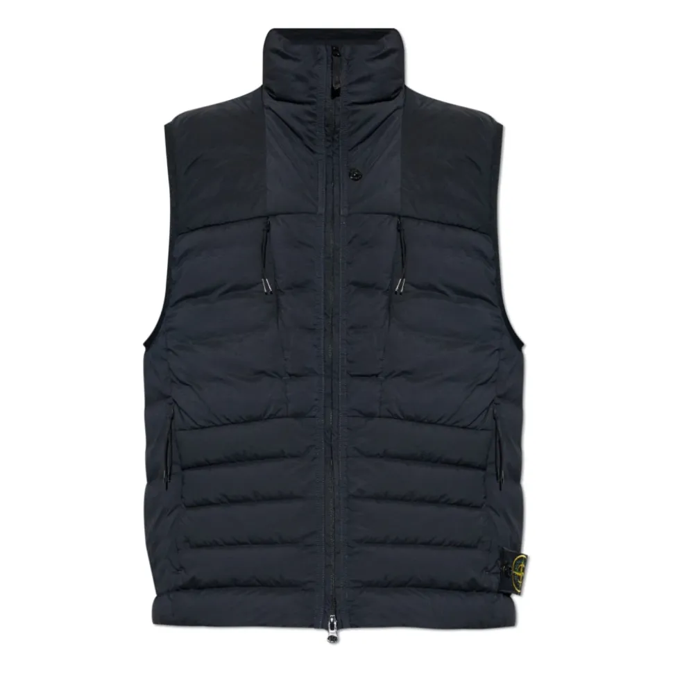 Gilet con Collo a Lupo Imbottito in Piuma