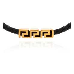 Greca Leather Bracelet