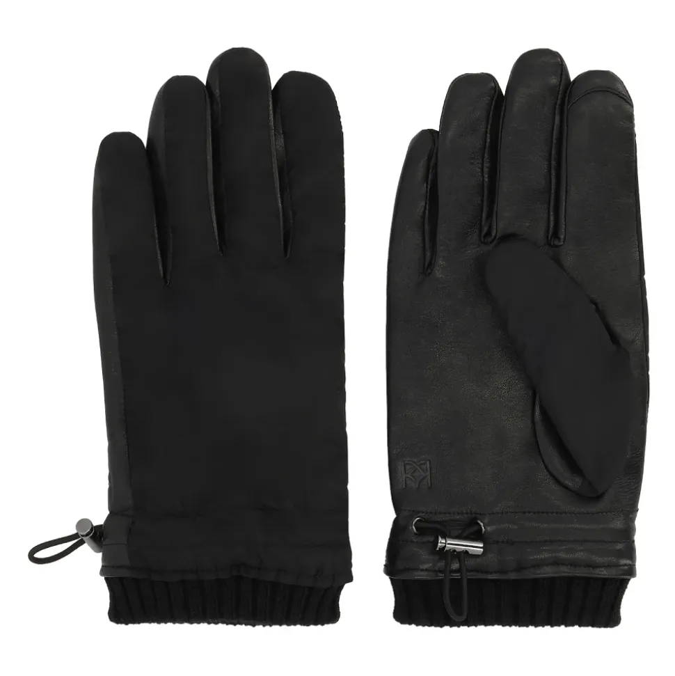Guanti da uomo realizzati in materiali combinati con funzione touch screen