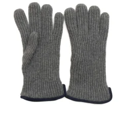 Guanti in cashmere con dettagli in nappa
