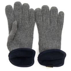 Guanti in cashmere con dettagli in nappa