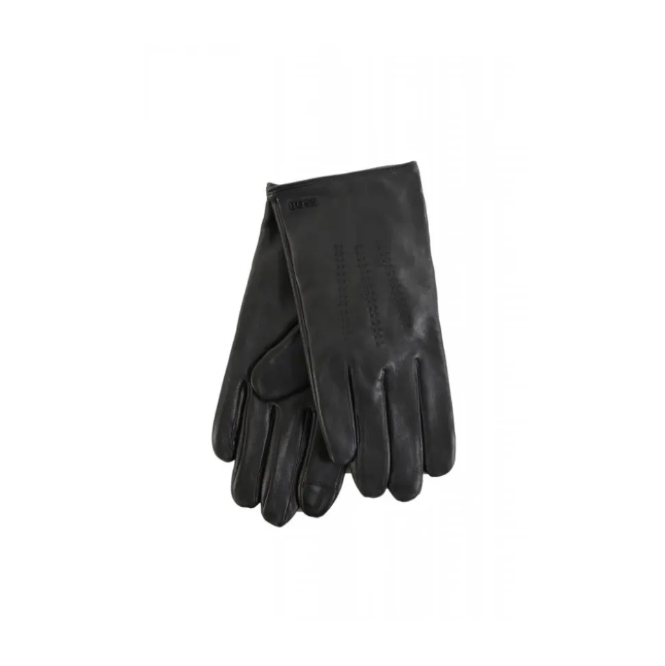 Guanti in nappa con logo in metallo