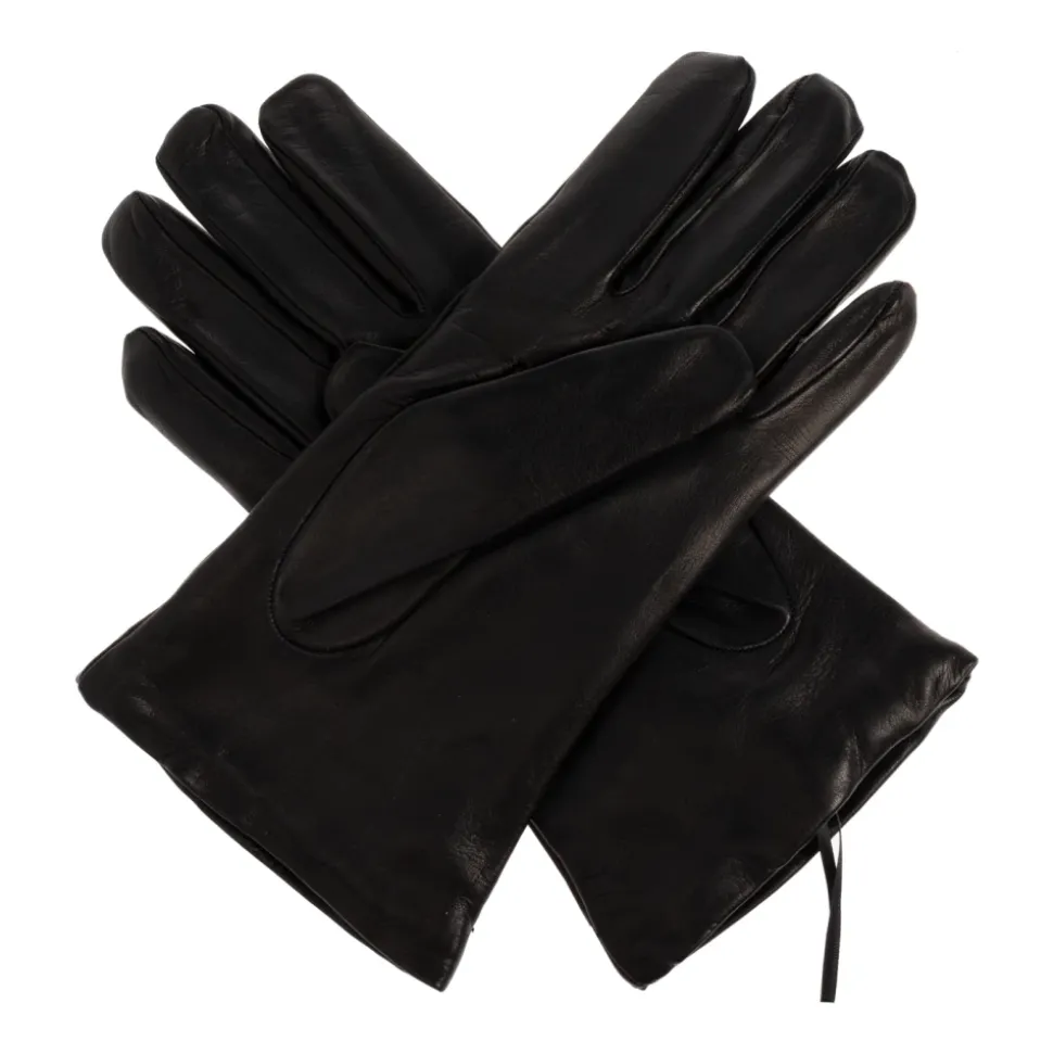 Guanti in pelle con logo stampato