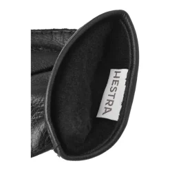 Guanti in Pelle di Alce Cuciti a Mano con Fodera in Cashmere, Nero