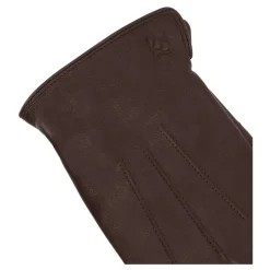 Guanti in pelle marrone con funzione touch screen