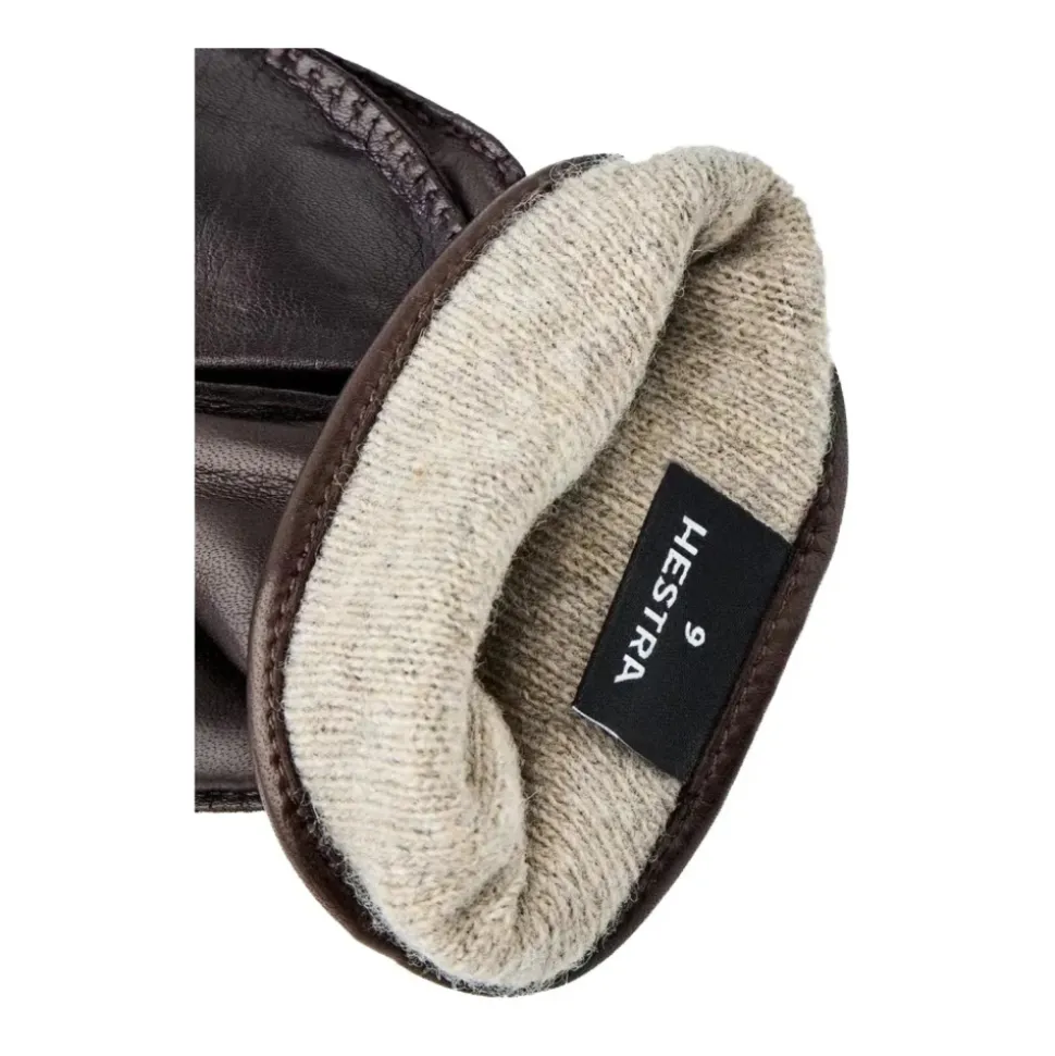 Guanti in pelle marrone per uomo