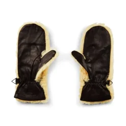 Guanti in Shearling e Pelle con Logo