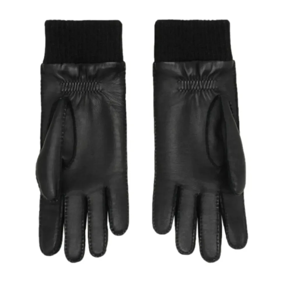 Guanti Neri Casual in Pelle di Pecora